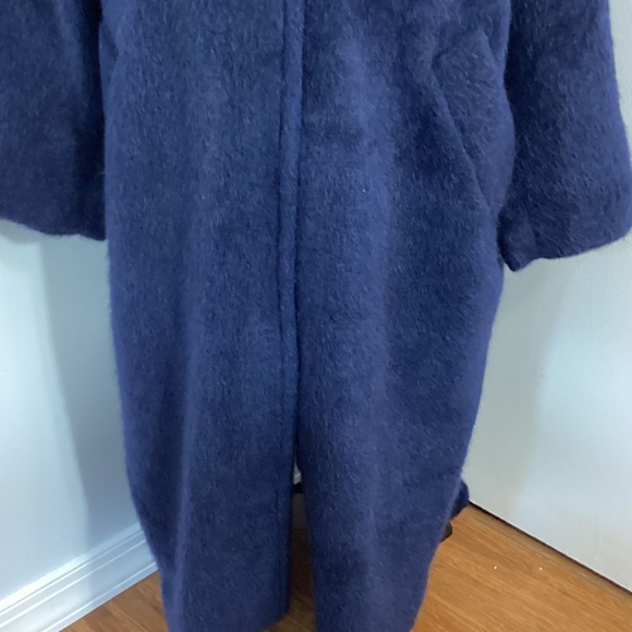 NWOT ISAAC MIZRAHI LIVE WOMAN  PLUS 2X LONG NAVY COAT NOTCH COLLAR - Picture 5 of 13
